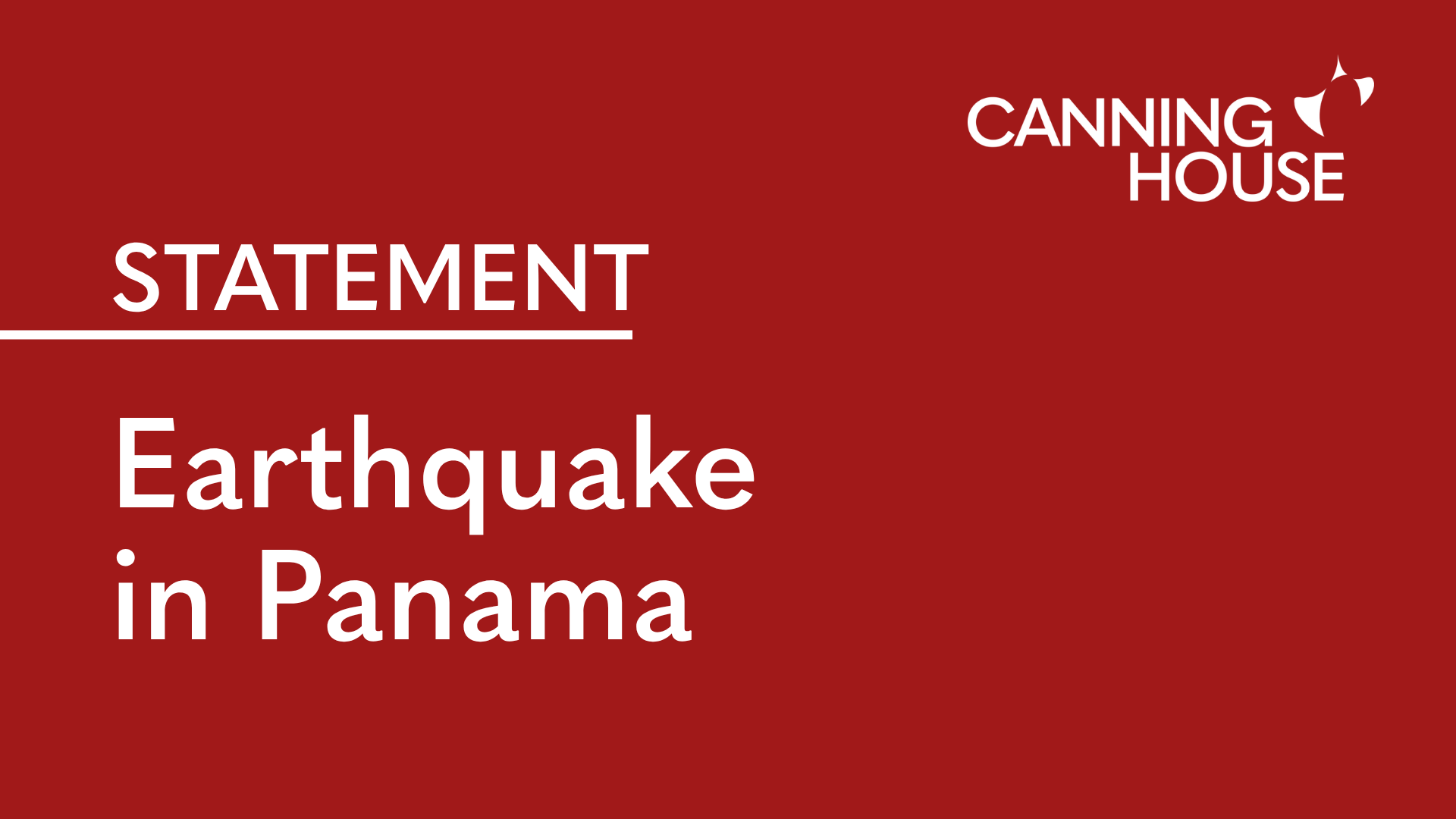 Statement on the earthquake in Panama