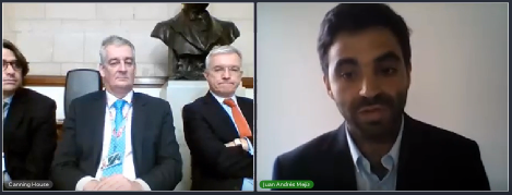 Juan Andrés Mejía participates remotely from Venezuela