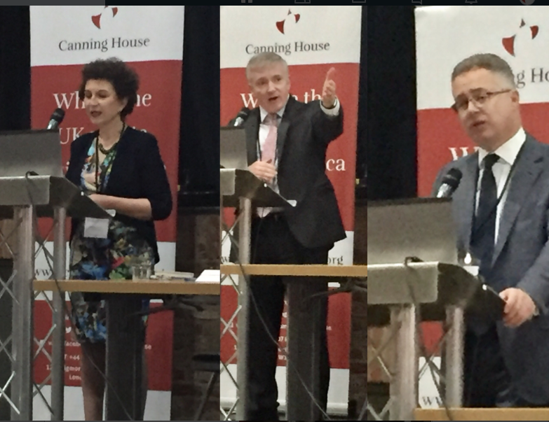 (L-R) Cristina Cortes, Mark Prisk MP and Nigel Baker give welcoming words
